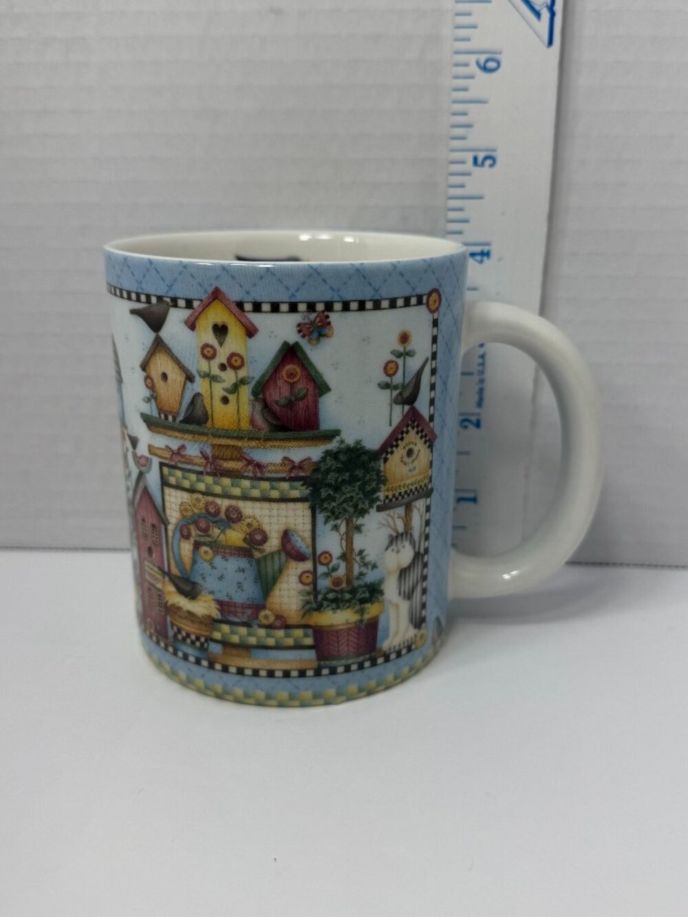 Amcal Vintage Debbie Mumm "Hello Friend" Bird House Mug For the Gift of Art Line